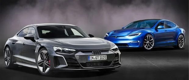 Audi e-tron GT y el Tesla Model S 1